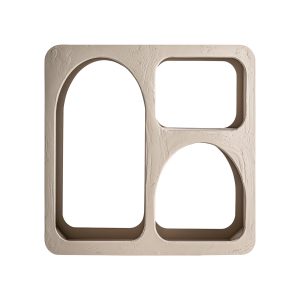 Librería cuadrada kotka de estilo contemporáneo, fabricado en madera de mango en color marrón claro, combinado con madera dm.