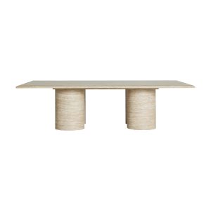 Mesa de centro Lambesc de estilo contemporáneo, fabricado en madera dm en color beige, combinado con mármol sintético en color beige.