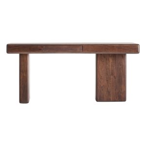 Escritorio Eyzies de estilo contemporáneo, fabricado en madera de acacia en color marrón. Producto desmontable.