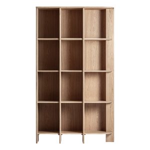 Estanteria Nara, fabricado en madera roble en color marrón.