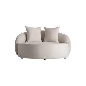 Sofá Vitznau de estilo contemporáneo, fabricado en polipropileno en color beige, combinado con aluminio. Producto desenfundable.