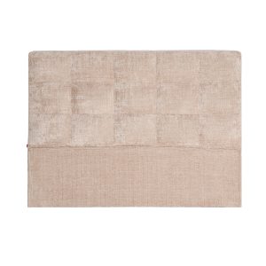 Cabezal Sauzet de estilo contemporáneo, fabricado en poliéster en color beige con acabado jaspeado, combinado con madera contrachapada y espuma.