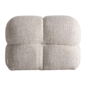 Reposapiés Zizano de estilo contemporáneo, fabricado en poliéster en color beige con acabado jaspeado, combinado con madera contrachapada y espuma.