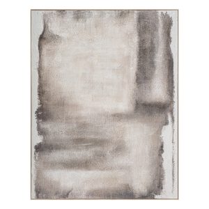 Cuadro Nael de estilo contemporáneo, fabricado en lienzo en color tonos en marrón, combinado con madera de pino en color marrón.