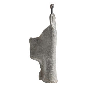 Figura decorativa Diana de estilo contemporáneo, fabricado en cerámica en color blanco roto en color plata.