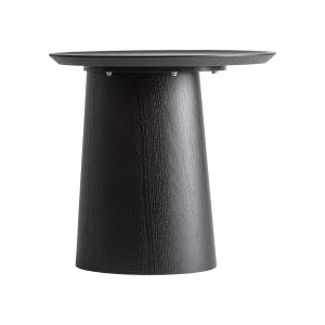 Mesa auxiliar, fabricado en madera dm en color negro, combinado con madera contrachapada.