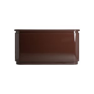 Barra de bar Mieussy de estilo contemporáneo, fabricado en madera dm en color marrón con acabado brillo, combinado con madera contrachapada.