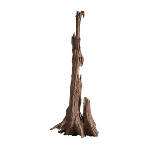Escultura pie Balto de estilo étnico, fabricado en madera de teka en color marrón.