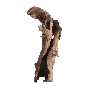 Escultura pie Najhe de estilo étnico, fabricado en madera de teka en color marrón.