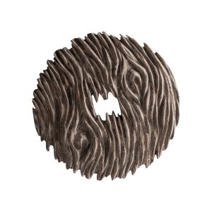 Panel decorativo Ramesh de estilo étnico, fabricado en madera suar en color marrón.