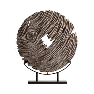 Figura decorativa Ramesh de estilo étnico, fabricado en madera suar en color marrón con acabado envejecido.