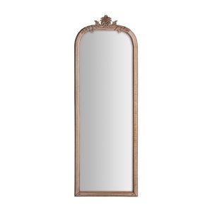 Espejo de pie Nektli de estilo contemporáneo, fabricado en madera tropical en color marrón, combinado con espejo.