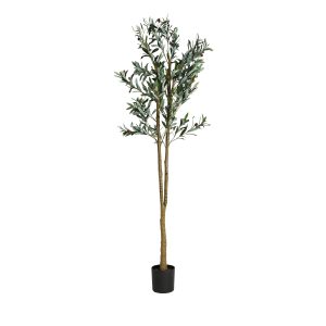 Planta Olivo de estilo clásico, fabricado en plástico en color verde.