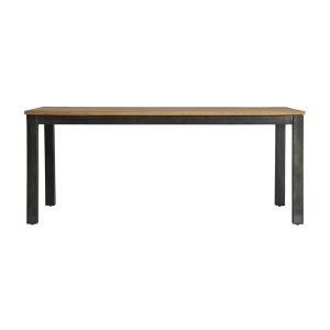 Mesa comedor Courry de estilo industrial, fabricado en madera de mango en color marrón, combinado con hierro en color negro. Producto desmontable.