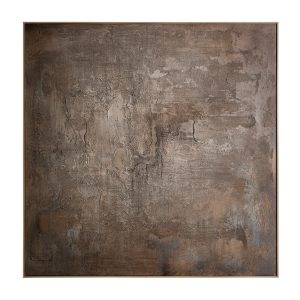 Cuadro Nel de estilo contemporáneo, fabricado en lienzo en color marrón, combinado con madera de pino en color marrón.