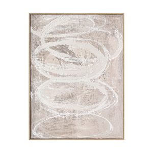 Cuadro Enzo de estilo contemporáneo, fabricado en lienzo en color tonos neutros, combinado con poliestireno en color marrón.