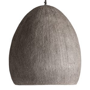 Lámpara de colgar Balint de estilo contemporáneo, fabricado en papel maché en color gris, combinado con hierro en color topo.
