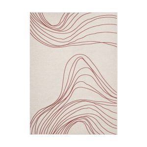 Alfombra Izel de estilo contemporáneo, fabricado en viscosa en color beige en color teja.
