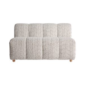 Módulo sofá central boubiers de estilo contemporáneo, fabricado en madera de pino en color marrón claro con acabado natural, combinado con poliéster en color gris y espuma. Compatible con: 34680.