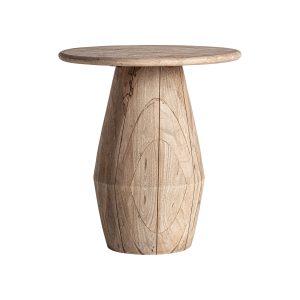 Mesa bar jacquard de estilo contemporáneo, fabricado en madera de mango en color marrón claro.