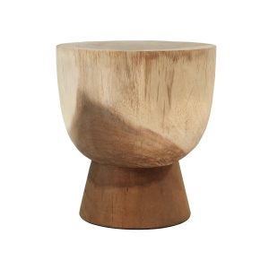 Mesa auxiliar Luzex de estilo étnico, fabricado en madera suar en color marrón.