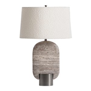 Lámpara de sobremesa Dilash de estilo art deco, fabricado en bronce en color gris, combinado con mármol en color tonos claros. Producto desmontable.