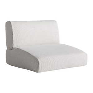 Tapiceria sillón Pure blanco, fabricado en polipropileno reciclado en color blanco, combinado con espuma.