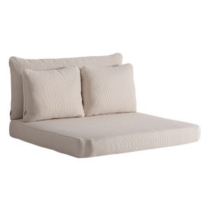 Tapiceria sofá Jodphur crema, fabricado en polipropileno reciclado en color crema, combinado con espuma.