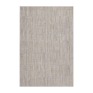 Alfombra Galia de estilo contemporáneo, fabricado en poliéster en color gris en color azul en color teja.