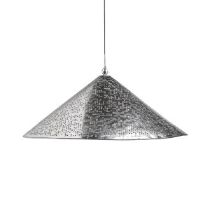 Lámpara de colgar jacquard, de estilo contemporáneo. Fabricado en acero, en color plata.