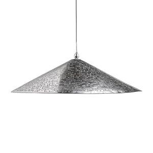Lámpara de colgar jacquard, de estilo contemporáneo. Fabricado en acero, en color plata.