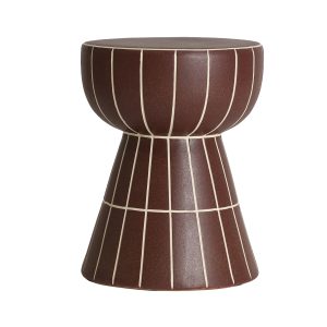 Mesa auxiliar Tank de estilo contemporáneo, fabricado en cerámica en color marrón con acabado mate.
