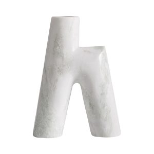 Figura decorativa Lasne de estilo contemporáneo, fabricado en onix en color blanco.