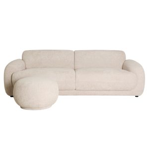 Sofá Ligerz Beige Poliéster 240x108x76cm