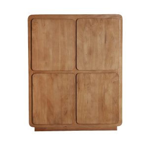 Armario Havre de estilo nórdico, fabricado en madera de mango en color marrón.