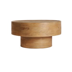 Mesa de centro Havre de estilo nórdico, fabricado en madera de mango en color marrón claro.