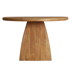 Mesa comedor Havre de estilo nórdico, fabricado en madera de mango en color marrón claro. Producto desmontable.