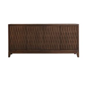 Aparador Fismes de estilo contemporáneo, fabricado en madera de mango en color marrón. Producto desmontable.