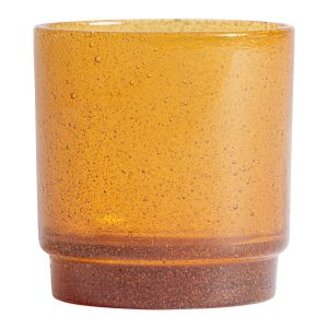 Vaso j 6 Mesey de estilo contemporáneo, fabricado en cerámica en color ambar.
