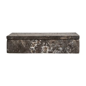 Caja Avrig de estilo contemporáneo, fabricado en travertino en color marrón.