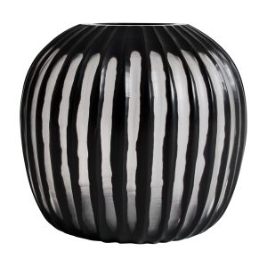 Jarrón Doboz de estilo contemporáneo, fabricado en vidrio en color negro.