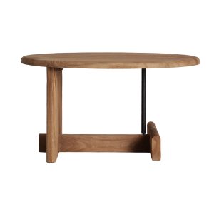 Mesa de centro Diusse de estilo contemporáneo, fabricado en madera de mango en color marrón, combinado con hierro en color negro.