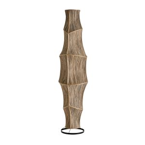 Lámpara de pie Lauzun de estilo boho, fabricado en fibra natural en color beige.