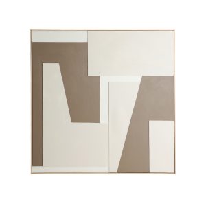 Cuadro Sandre de estilo contemporáneo, fabricado en lienzo en color tonos en marrón, combinado con madera mahogani.