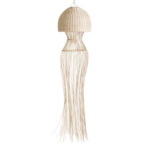 Lámpara de colgar Candela de estilo boho, fabricado en ratán en color marrón claro.