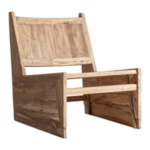 Sillón Tiers de estilo rústico, fabricado en madera de teka en color marrón.