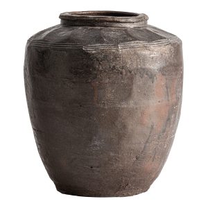 Tinaja Blaha de estilo étnico, fabricado en terracota en color marrón.