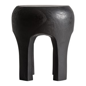 Mesa auxiliar Wahel de estilo rústico, fabricado en madera suar en color negro.