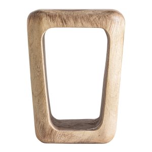 Mesa auxiliar Galej de estilo rústico, fabricado en madera suar en color marrón claro con acabado envejecido.