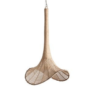 Lámpara de colgar Jaljema de estilo boho, fabricado en fibra natural en color marrón claro.